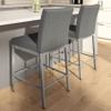 Amisco Perry Plus 30 in. Bar Stool - Grey Woven Fabric/Glossy Grey Metal view 2