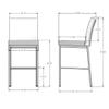 Amisco Perry Plus 30 in. Bar Stool - Grey Woven Fabric/Glossy Grey Metal view 3