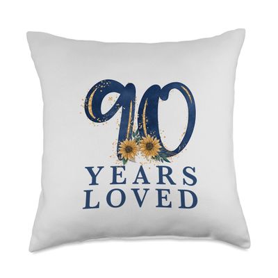 90 Years Old | Grandma 90th Birthday Party | 90 Years Loved Throw Pillow