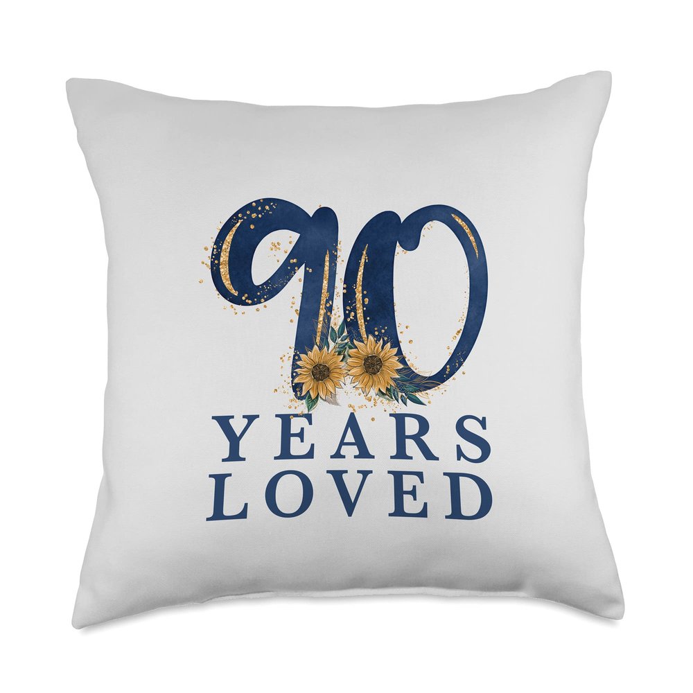 90 Years Old | Grandma 90th Birthday Party | 90 Years Loved Throw Pillow