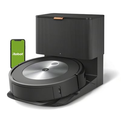 iRobot Roomba j7+ (7550) Self-Emptying Robot Vacuum  Identifies and avoids obstacles like pet waste & cords, Empties itself for 60 days, Smart Mapping, Works with Alexa, Ideal for Pet Hair (Renewed)