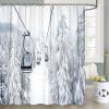 DYNH Winter Skiing Shower Curtain, Cable Ski Lift in Snow Mountain Bathtub Curtain,Polyester Fabric Upgrade Christmas Holidays Curtains for Bathroom Decor with 10PCS Hooks,60X70 in view 1