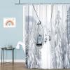 DYNH Winter Skiing Shower Curtain, Cable Ski Lift in Snow Mountain Bathtub Curtain,Polyester Fabric Upgrade Christmas Holidays Curtains for Bathroom Decor with 10PCS Hooks,60X70 in view 3