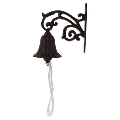 1 Set Cast Iron Doorbell Cast Iron Wall Bell Coffee Shop Doorbell Shaking Wall Mounted Doorbell Manually Doorbell Hanging Wall Bell Garden Decor Retro Doorbell Door Hanging Pendant