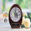 AllGiftFrames Engravable Black Engraved Archway Wood Accent Clock Custom Gift Timepiece Customized Clocks Congratulations Engineer Company Retirement Engineering Service Award Gear Silver view 2
