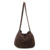 ENBEI Women's Crochet Shoulder Handbag - Aesthetic Canvas Shopping Tote - Cute Shoulder Bag (Dark Brown) view 1