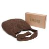 ENBEI Women's Crochet Shoulder Handbag - Aesthetic Canvas Shopping Tote - Cute Shoulder Bag (Dark Brown) view 3