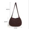 ENBEI Women's Crochet Shoulder Handbag - Aesthetic Canvas Shopping Tote - Cute Shoulder Bag (Dark Brown) view 4