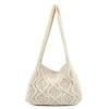 ENBEI Handmade Crochet BagBoho Chic Shoulder Bag, Aesthetic Kinted Bag,Cute Crossbody Bag,Perfect for Beach, Shopping or Daily Use Stylish Durable(White) view 1