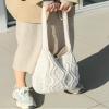 ENBEI Handmade Crochet BagBoho Chic Shoulder Bag, Aesthetic Kinted Bag,Cute Crossbody Bag,Perfect for Beach, Shopping or Daily Use Stylish Durable(White) view 2