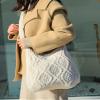 ENBEI Handmade Crochet BagBoho Chic Shoulder Bag, Aesthetic Kinted Bag,Cute Crossbody Bag,Perfect for Beach, Shopping or Daily Use Stylish Durable(White) view 3