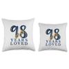 98 Years Old | Grandma 98th Birthday Party | 98 Years Loved Throw Pillow view 3