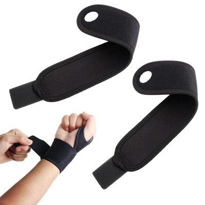 2 Pcs Wrist Compression Strap, Wrist Brace with Thumb Support, Adjustable Sport Wrist Support, for Relief of Arthritis, Wrists, Arm Pain, Protecting Both Right and Left Hands