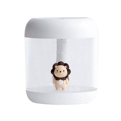 Portable Mini Astronaut/Lion Humidifier, 350ML Portable Air Mini Humidifier, Decorative Cute Astronaut/Lion USB Rechargeable Mini Desk Humidifiers with Quiet Operation and Night Light Function (White Lion)