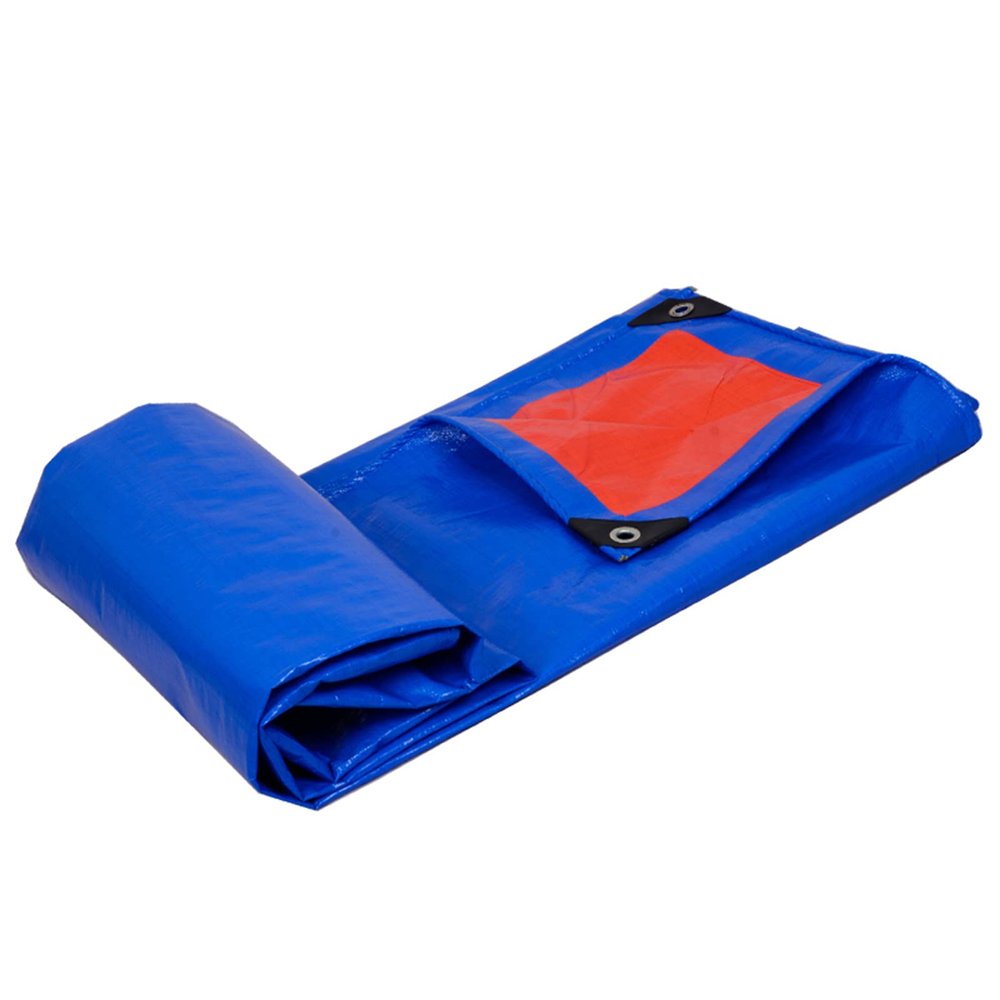 KOOEIN Tarpaulin,Waterproof Heavy-Duty Tarp,Garden Plant Cover,Fabric Tarpaulin with Grommet,Protective Tarp for Car/Boat,Blue+Orange,Customizable,2x2m/6.6x6.6ft