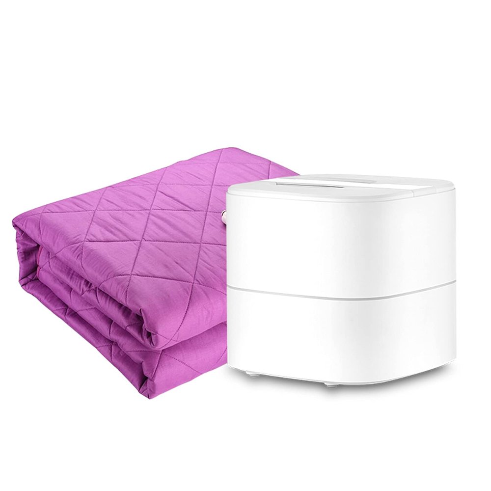 Heating Mattress Pad Water Heated Mattress Pad, Comfortable and Safe Velvet Heated Mattress, Plumbing Electric Blanket with Remote Control, Purple (Size : 2x1.5m)