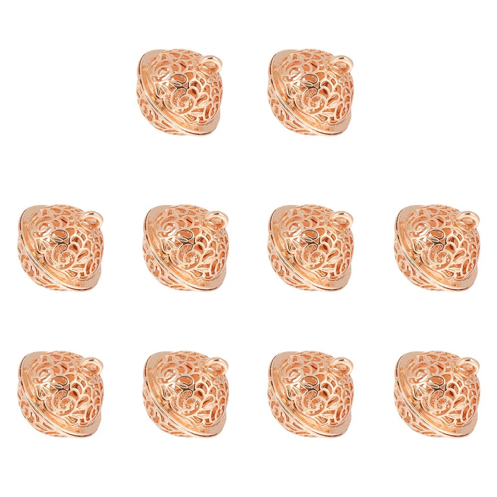 VOSAREA 10pcs Electroplated Tin Alloy Hollow Bells for Diy Decoration Soft Chime for Crafts Key Chains and Wedding Decor