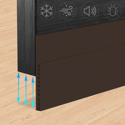 Door Draft Stopper for Huge Gap3" W x 39" L Adjustable Widened Under Door Seal for Exterior/Interior DoorsUnder Door Draft Blocker Soundproof/Insulator Door Sweep Weather Stripping1 Pack Brown