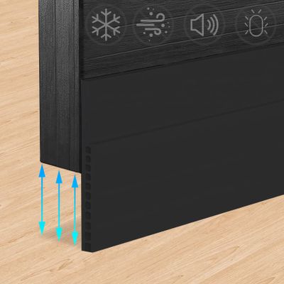 Door Draft Stopper for Huge Gap3" W x 39" L Adjustable Widened Under Door Seal for Exterior/Interior DoorsUnder Door Draft Blocker Soundproof/Insulator Door Sweep Weather Stripping1 Pack Black