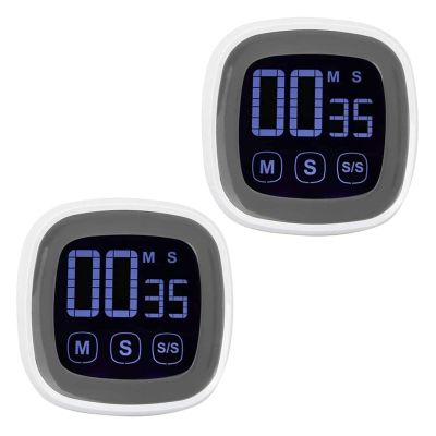 2 Pack Digital Kitchen Timer with Large Display Digital Visual Timer with Loud Alarm Cooking Reminders Stopwatch for Cooking Baking Sports Games Kitchen