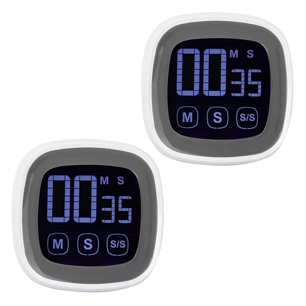 2 Pack Digital Kitchen Timer with Large Display Digital Visual Timer with Loud Alarm Cooking Reminders Stopwatch for Cooking Baking Sports Games Kitchen