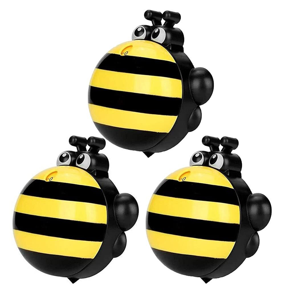 3Pcs Mechanical Kitchen Timer Shaped Rotating Alarm for Cooking Baking Countdown Timer with Loud Alarm Bee Shape Magnetic Egg Timer