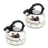 60 Minute Kitchen Timer Stainless Steel Countdown Timer Mechanical Egg Timer Teapot Shape Clock for Cooking Game Baking Boiling Exercise 2pc view 1