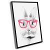 Wall Decor For Girls,Girl Nursery Wall Art,Bunny Print Nursery,Farm Animal Prints,Animal With Glasses,Black And White Animal Art Print,Print Wall Art,Bunny Art,16x24 Inch Framed Wall Art view 1