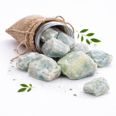 Crocon 2LB Aquamarine Rough Bulk Natural Stone Raw Gemstone Tumbling Cabbing Polishing Mining Chakra Balancing Reiki Healing Good Luck Home Office Decor