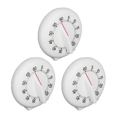 3PC Round Shape Kitchen Timer 60 Minutes Countdown Timer for Cooking and Baking Multipurpose Cook's Clock with Loud Alarm Mechanical Wind Up Timer