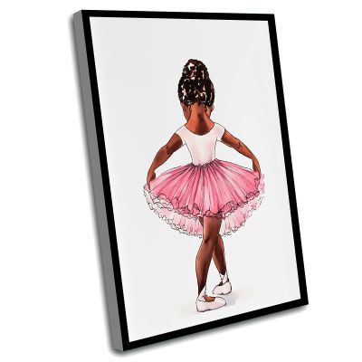Kids Wall Decor,Baby Girl Nursery Wall Art,Black Ballerina Wall Art,Afro Ballerina Girls Nursery Decor,Toddler Girl Wall Art,African American Art Print,Nursery,12x16 Inch Framed Wall Art