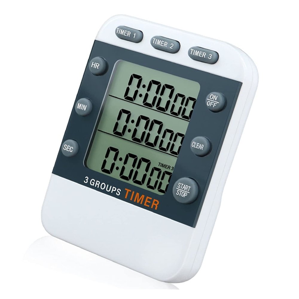 3 Groups Same Screen Kitchen Timer Electronic Digital Visual Timer with Large Display Countdown Egg Timer for Cooking Game Baking Exercise
