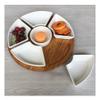 Bamboo Wood Rotating Turntable Lazy Susan 5 Fan-shaped Discs / 1 Round Disc / 1 Bamboo Tray / 1 Turntable Can Place Fruits Snacks Snacks Salads view 1