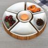 Bamboo Wood Rotating Turntable Lazy Susan 5 Fan-shaped Discs / 1 Round Disc / 1 Bamboo Tray / 1 Turntable Can Place Fruits Snacks Snacks Salads view 4