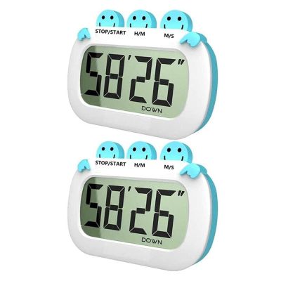 2Pcs Digital Cooking Timer Kitchen Stopwatch with Large Display Magnetic Kitchen Home Alarm Clock Egg Timer for Cooking Game Baking Exercise