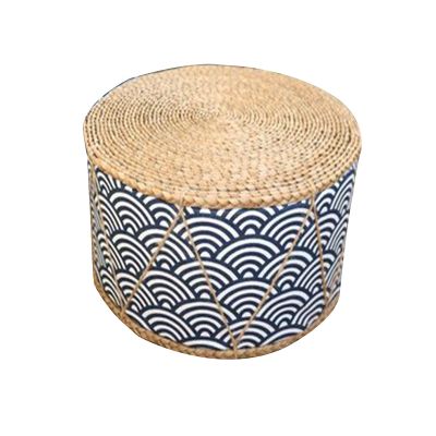 LYWY Hand-Woven Stool, Straw Pier Tatami Cushion Bay Window Straw Stool Bed and Breakfast Stool-Diameter 40 Cm High 21 Cm,B,40x21cm