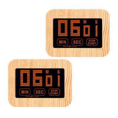 Digital Kitchen Timer Touch Screen Magnetic Timer Wooden Kitchen Clock with LCD Display Kitchen Electronic Alarm for Cooking, Baking, Sports, Studying, etc 2PC