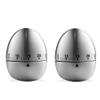 2Pcs Mechanical Kitchen Timer with Loud Alarm Stainless Steel Egg Shape Countdown Timer Cook's clock for Cooking Food, Tea, Egg, and as Gym Timer Study Timer view 1