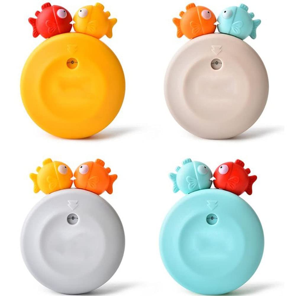 4PC Mechanical Kitchen Timer Wind Up Fish Egg Timer for Time Management Magnetic Alarm Clock Countdown Timer for Cooking Game Baking Exercise