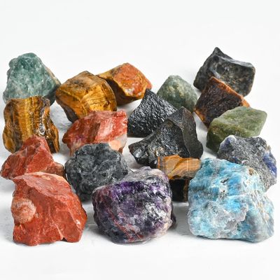 Crocon 2LB Assorted Rough Bulk Natural Stone Raw Gemstone Tumbling Cabbing Polishing Gem Mining Chakra Balancing Reiki and Crystal Healing Good Luck Home Office Dcor