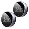 2Pcs Digital Kitchen Timer Magnetic Countdown Timer with Large Visual Display Rotating Alarm Clock Stopwatch Egg Timer for Cooking Food Tea view 1