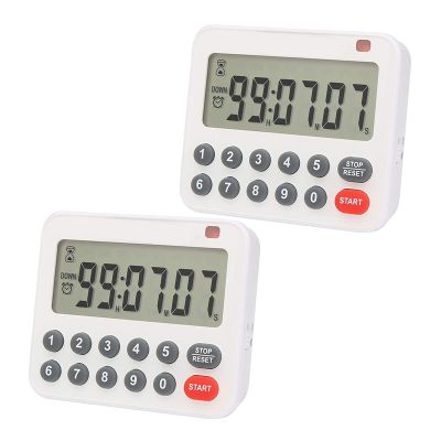 2pc Digital Kitchen Timer Magnetic Egg Stopwatch Timer Visual Countdown Timer with Loud Alarm for Cooking Game Baking Exercise