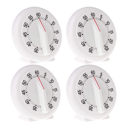 4Pcs 60 Minutes Mechanical Kitchen Timer for Cooking and Baking Countdown Timer with Long Loud Ring Time Management Egg Clock