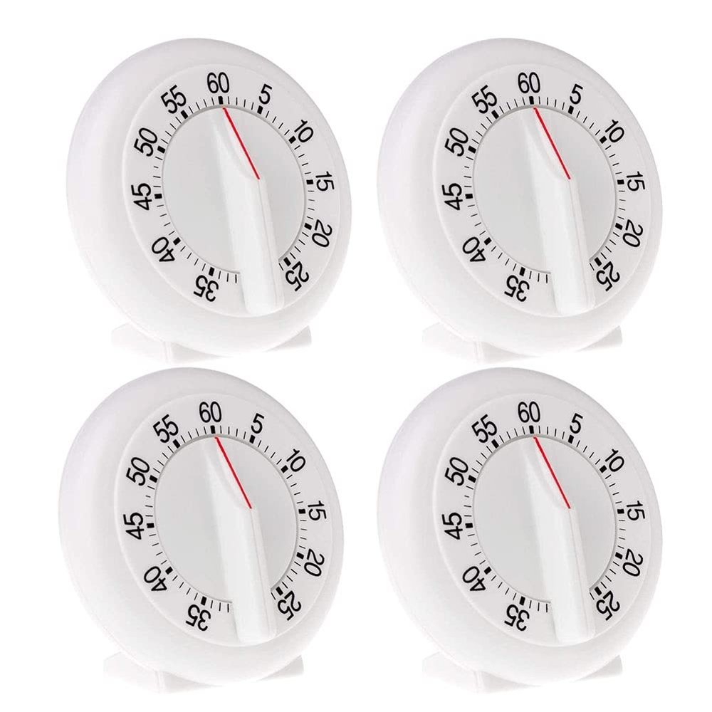 4Pcs 60 Minutes Mechanical Kitchen Timer for Cooking and Baking Countdown Timer with Long Loud Ring Time Management Egg Clock
