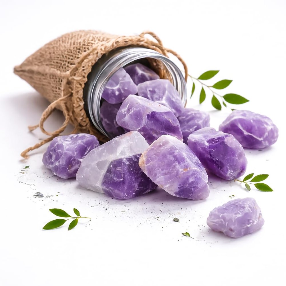 Crocon 2LB Amethyst Stone Rough Bulk Natural Stone Raw Gemstone Spiritual Gifts Tumbling Cabbing Polishing Mining Chakra Balancing Reiki and Crystal Healing Good Luck Home Office Dcor