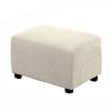 YSLJW Footrest Cover Velvet Ottoman Slipcovers Elastic Sofa Foot Rest Stool Cover Removable Footstool Protector (Color : Beige, Size : Large) view 1
