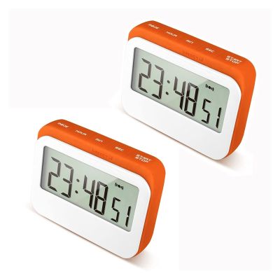 Digital Kitchen Timer with Large Screen Egg Timer with Silicone frame Countdown Timer for Cooking Game Baking Exercise Office Learning Timer with Loud Alarm 2PC