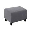 YSLJW Living Room Polyester Bedroom Sofa Ottoman Cover Checked Jacquard Rectangle Footstool Slipcover (Color : Darkgrey, Size : Small) view 1