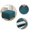 YSLJW Living Room Polyester Bedroom Sofa Ottoman Cover Checked Jacquard Rectangle Footstool Slipcover (Color : Darkgrey, Size : Small) view 4