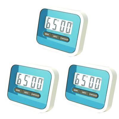 3PC Kitchen Timer Electronic Egg Clock with Large LCD Screen Digital Timer with Folding Stand Ideal for Cooking Baking Sports Study etc (Color : Green)